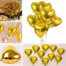 Heart foil balloon golden 6pec