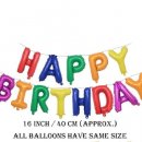Birthday foil balloon coloured