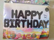 Happy birthday foil balloon black
